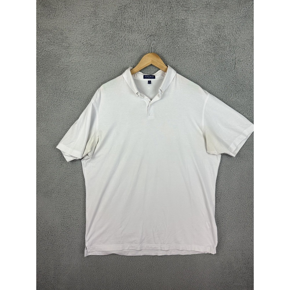 Peter Millar Polo Shirt Mens XL White Crown Crafted Stretch Golf Casual Soft Men